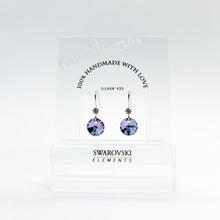 Load image into Gallery viewer, SWA COLL : ROUND ฺMIDNIGHT BLUE DROP EARRINGS