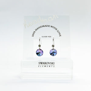 SWA COLL : ROUND ฺMIDNIGHT BLUE DROP EARRINGS