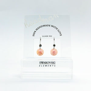 SWA COLL : ROUND ฺPINK BLONDE DROP EARRINGS