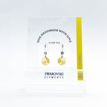 Load image into Gallery viewer, SWA COLL : ROUND YELLOW TOPAZ DROP EARRINGS