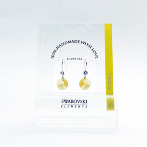 SWA COLL : ROUND YELLOW TOPAZ DROP EARRINGS