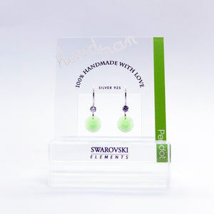 SWA COLL : ROUND PERIDOT DROP EARRINGS