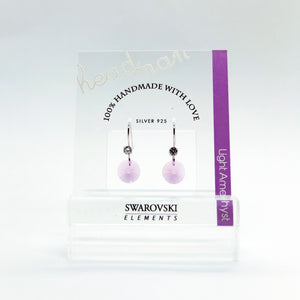 SWA COLL : ROUND LIGHT AMETHYST DROP EARRINGS