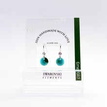 Load image into Gallery viewer, SWA COLL : ROUND EMERALD DROP EARRINGS