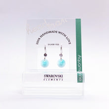 Load image into Gallery viewer, SWA COLL : ROUND AQUAMARINE DROP EARRINGS