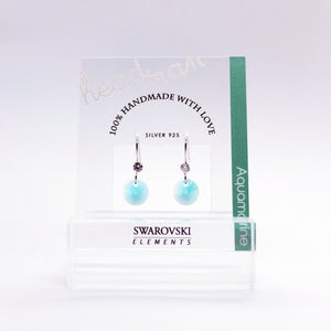 SWA COLL : ROUND AQUAMARINE DROP EARRINGS