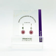 Load image into Gallery viewer, SWA COLL : ROUND AMETHYST DROP EARRINGS