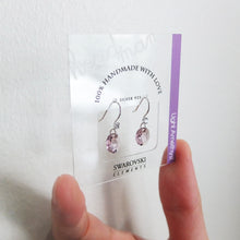 Load image into Gallery viewer, SWA COLL : ROUND LIGHT AMETHYST DROP EARRINGS