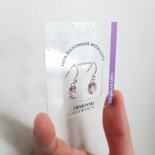 SWA COLL : ROUND LIGHT AMETHYST DROP EARRINGS