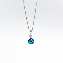 Load image into Gallery viewer, SWA COLL : ROUND BLUE ZIRCON ฺNECKLACE