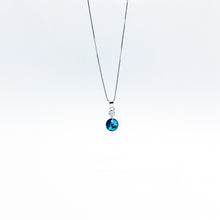 Load image into Gallery viewer, SWA COLL : ROUND BLUE ZIRCON ฺNECKLACE