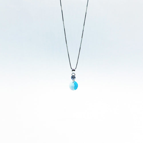 SWA COLL : ROUND AQUAMARINE NECKLACE