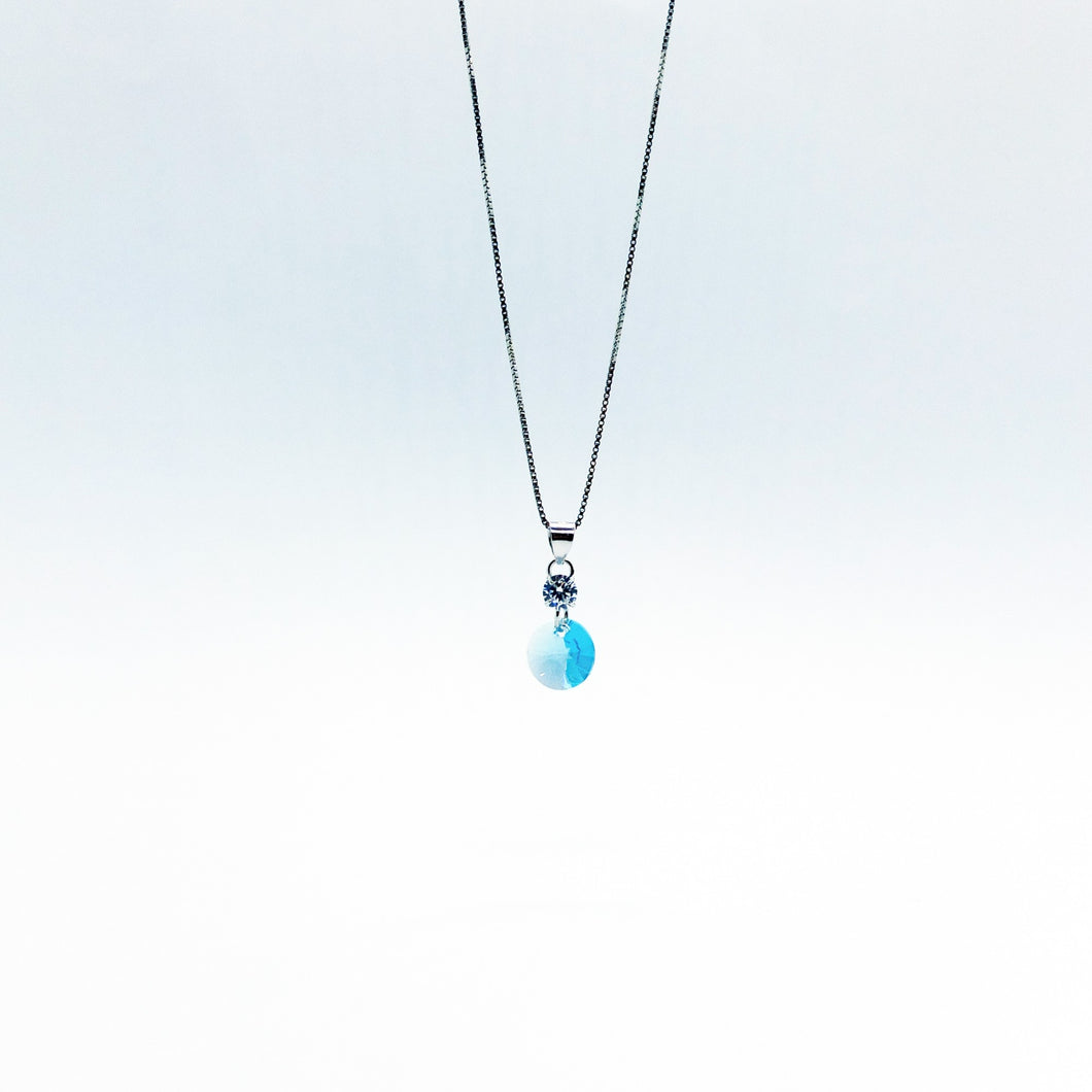 SWA COLL : ROUND AQUAMARINE NECKLACE