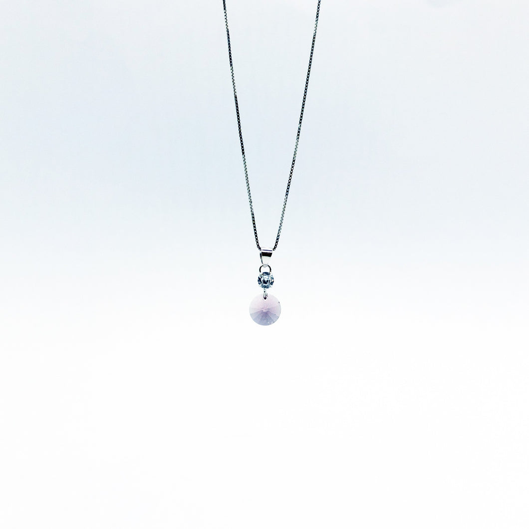 SWA COLL : ROUND LIGHT AMETHYST ฺNECKLACE