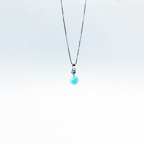 SWA COLL : ROUND LIGHT SAPPHIRE ฺNECKLACE