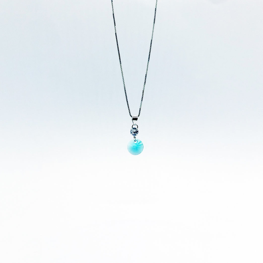 SWA COLL : ROUND LIGHT SAPPHIRE ฺNECKLACE