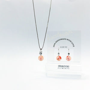 SWA COLL : ROUND ฺPINK BLONDE DROP EARRINGS