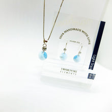 Load image into Gallery viewer, SWA COLL : ROUND LIGHT SAPPHIRE DROP EARRINGS