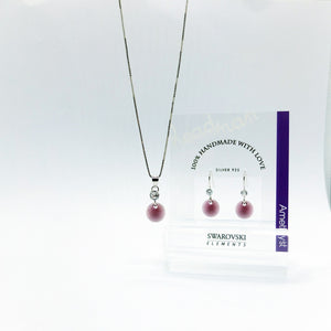 SWA COLL : ROUND AMETHYST DROP EARRINGS