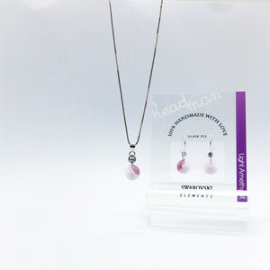 SWA COLL : ROUND LIGHT AMETHYST DROP EARRINGS