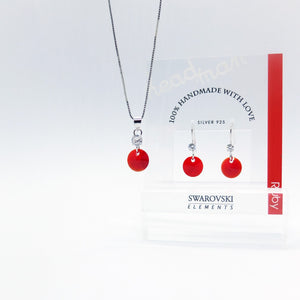 SWA COLL : ROUND RUBY DROP EARRINGS