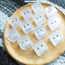 Load image into Gallery viewer, SWA COLL : ROUND CRYSTAL SILVER STUD EARRINGS